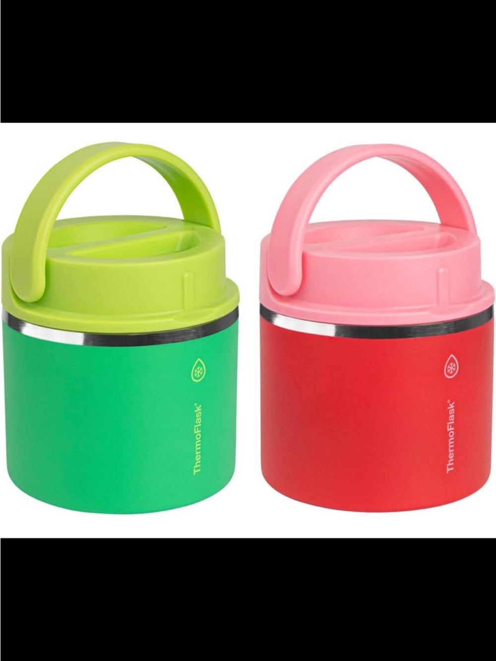 ThermoFlask Insulated Travel Mug - Green and Pink